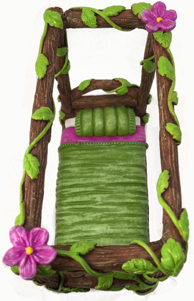 GlitZGlam Miniature Fairy and Baby Gnome Bed - 4-Post Miniature Bed for Your Gnome Garden, Pixies and Sprites - A Fairy Garden Accessory - Image 3